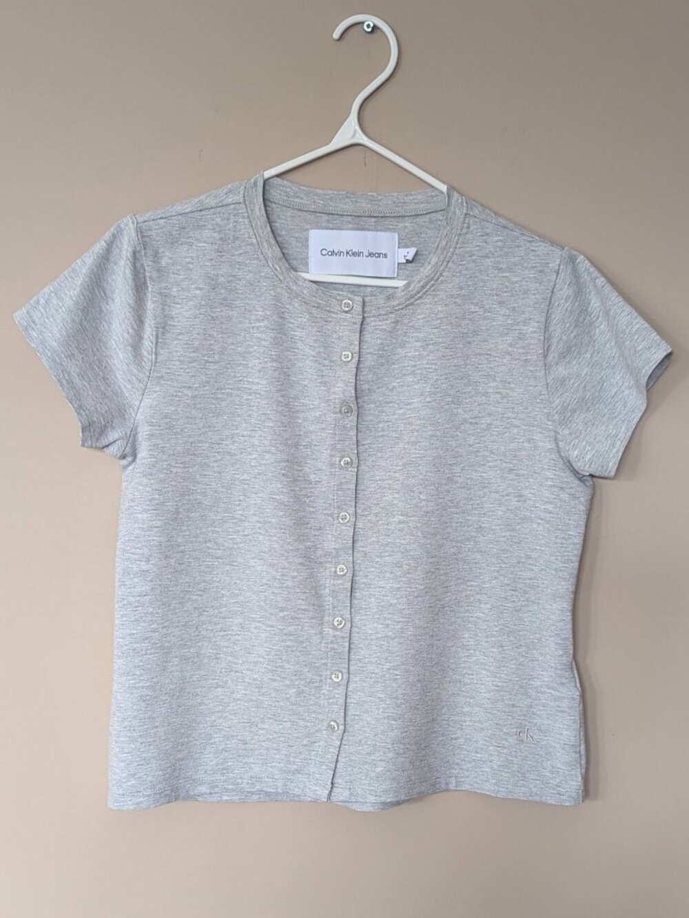 Calvin Klein Jeans Grey short sleeve cardigan shirt
